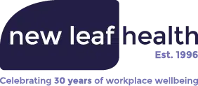 New Leaf Health 30th Anniversary Logo in Blue