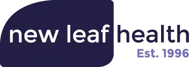 The New Leaf Health logo, including the 'established 1996 note'