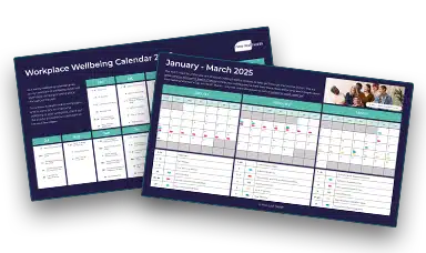 The New Leaf Health Workplace Wellbeing Calendar - two pages lying flat