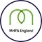 MHFA England Logo with a blue border